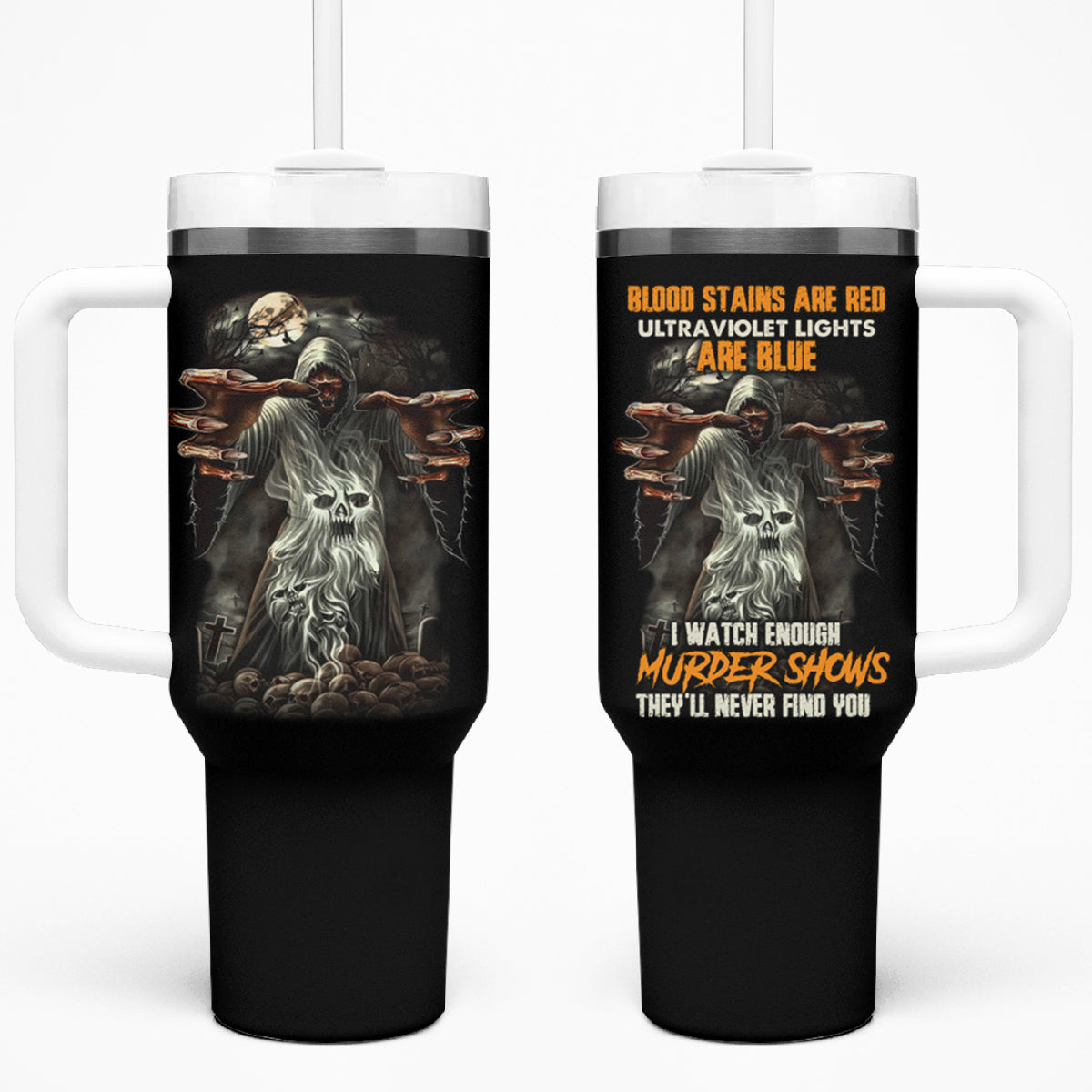 They'll Never Find You Tumbler With Handle - Wonder Print Shop