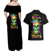 Yes I'm A B But Not Yours Couples Matching Off Shoulder Maxi Dress and Hawaiian Shirt - Wonder Print Shop