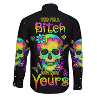 Yes I'm A B But Not Yours Family Matching Long Sleeve Bodycon Dress and Hawaiian Shirt - Wonder Print Shop