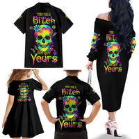 Yes I'm A B But Not Yours Family Matching Off Shoulder Long Sleeve Dress and Hawaiian Shirt - Wonder Print Shop