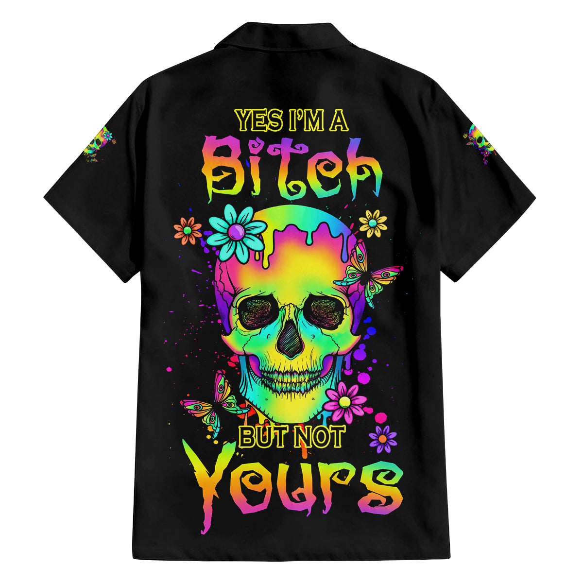 Yes I'm A B But Not Yours Family Matching Off Shoulder Maxi Dress and Hawaiian Shirt - Wonder Print Shop