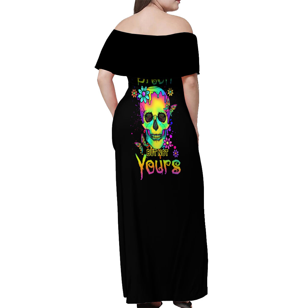Yes I'm A B But Not Yours Off Shoulder Maxi Dress - Wonder Print Shop