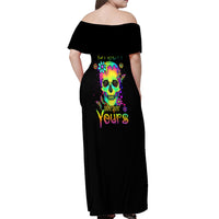 Yes I'm A B But Not Yours Off Shoulder Maxi Dress - Wonder Print Shop
