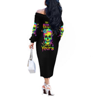 Yes I'm A B But Not Yours Off The Shoulder Long Sleeve Dress - Wonder Print Shop