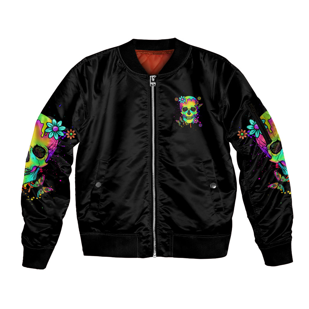 Yes I'm A B But Not Yours Sleeve Zip Bomber Jacket - Wonder Print Shop
