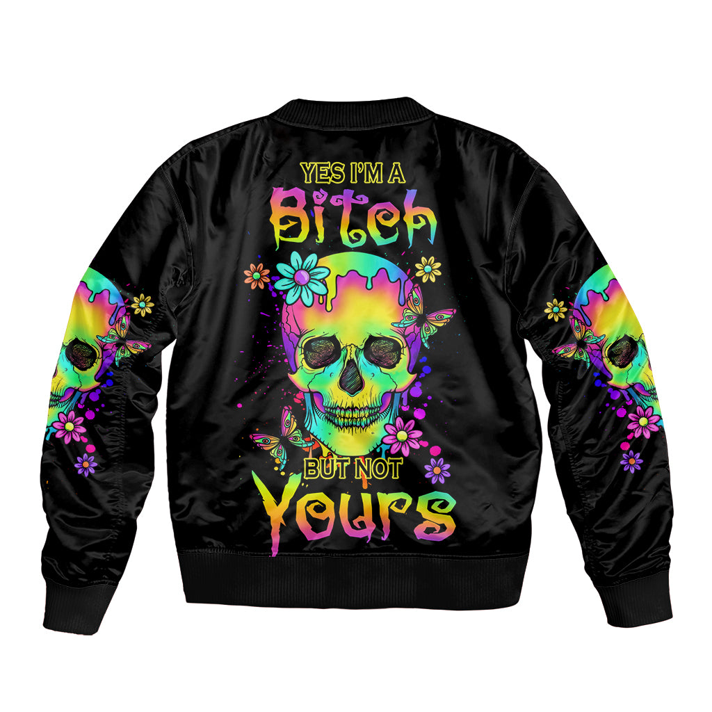 Yes I'm A B But Not Yours Sleeve Zip Bomber Jacket - Wonder Print Shop