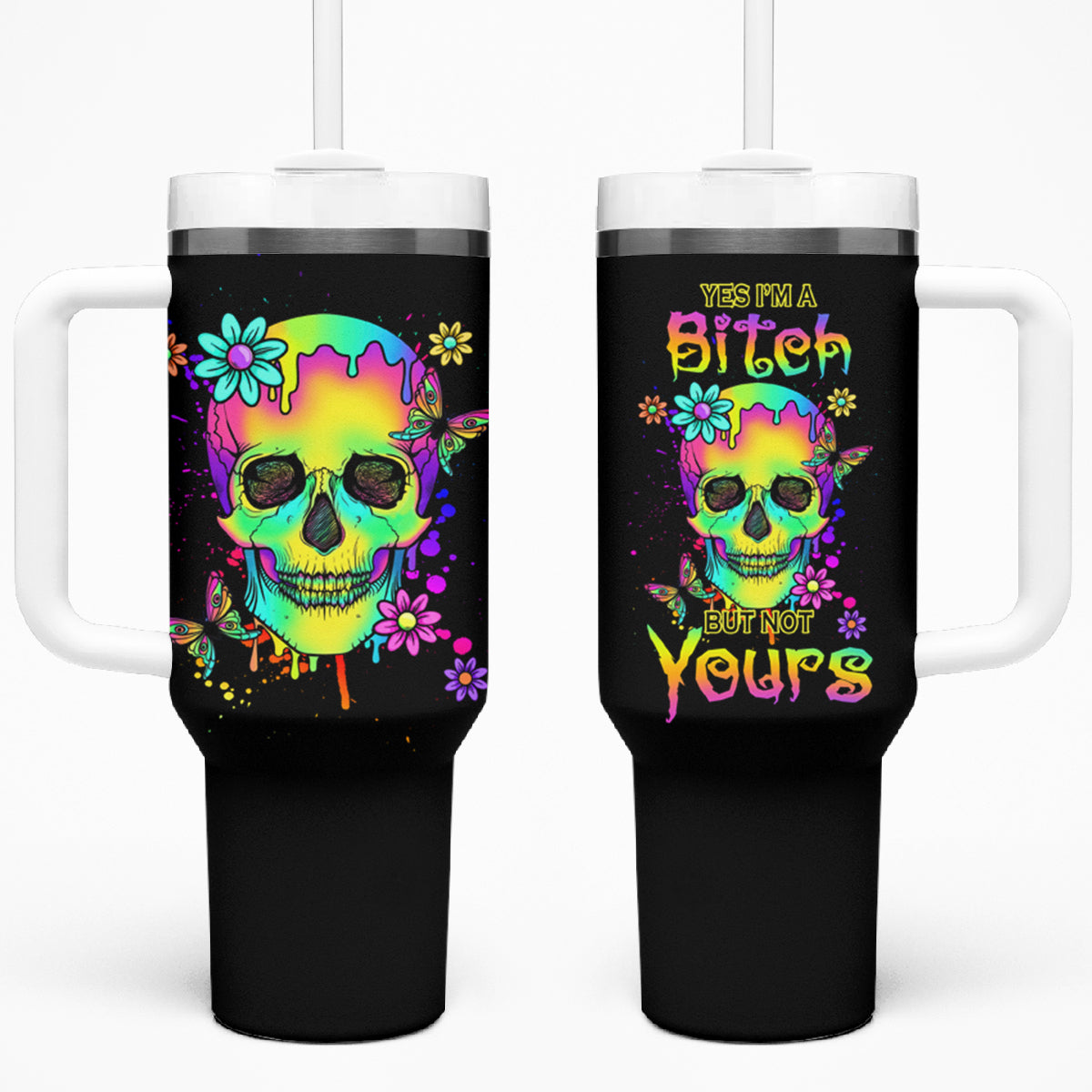 Yes I'm A B But Not Yours Tumbler With Handle - Wonder Print Shop