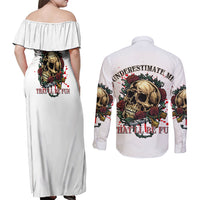 Underestimate Me That'll Be Fun Couples Matching Off Shoulder Maxi Dress and Long Sleeve Button Shirt - Wonder Print Shop