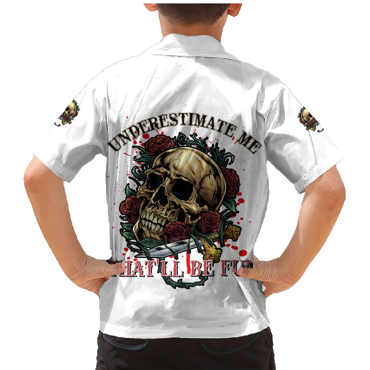 Underestimate Me That'll Be Fun Family Matching Mermaid Dress and Hawaiian Shirt - Wonder Print Shop