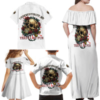 Underestimate Me That'll Be Fun Family Matching Off Shoulder Maxi Dress and Hawaiian Shirt - Wonder Print Shop