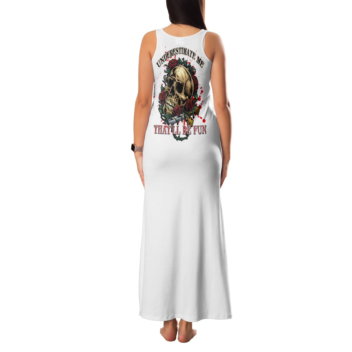 Underestimate Me That'll Be Fun Family Matching Tank Maxi Dress and Hawaiian Shirt - Wonder Print Shop