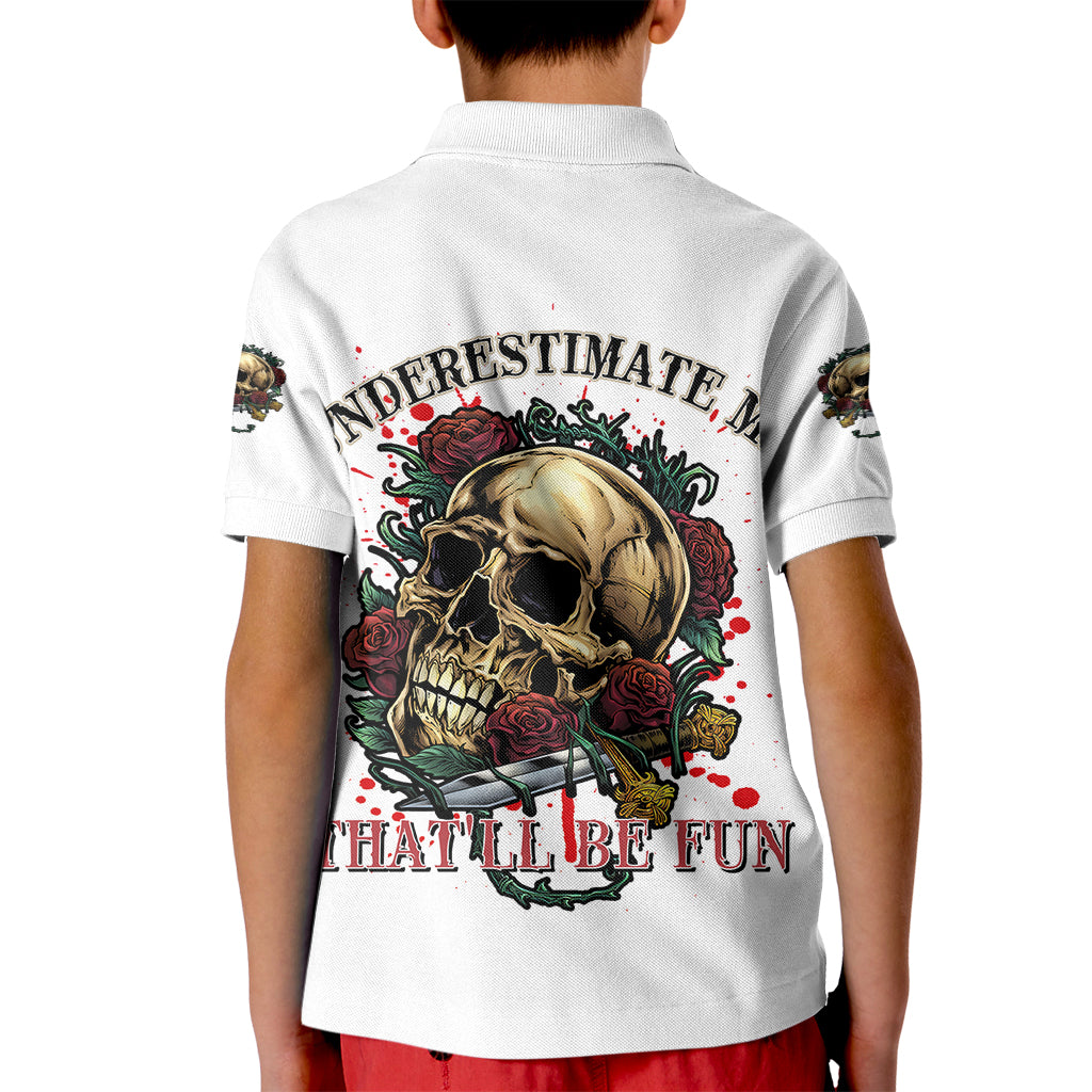 Underestimate Me That'll Be Fun Kid Polo Shirt - Wonder Print Shop