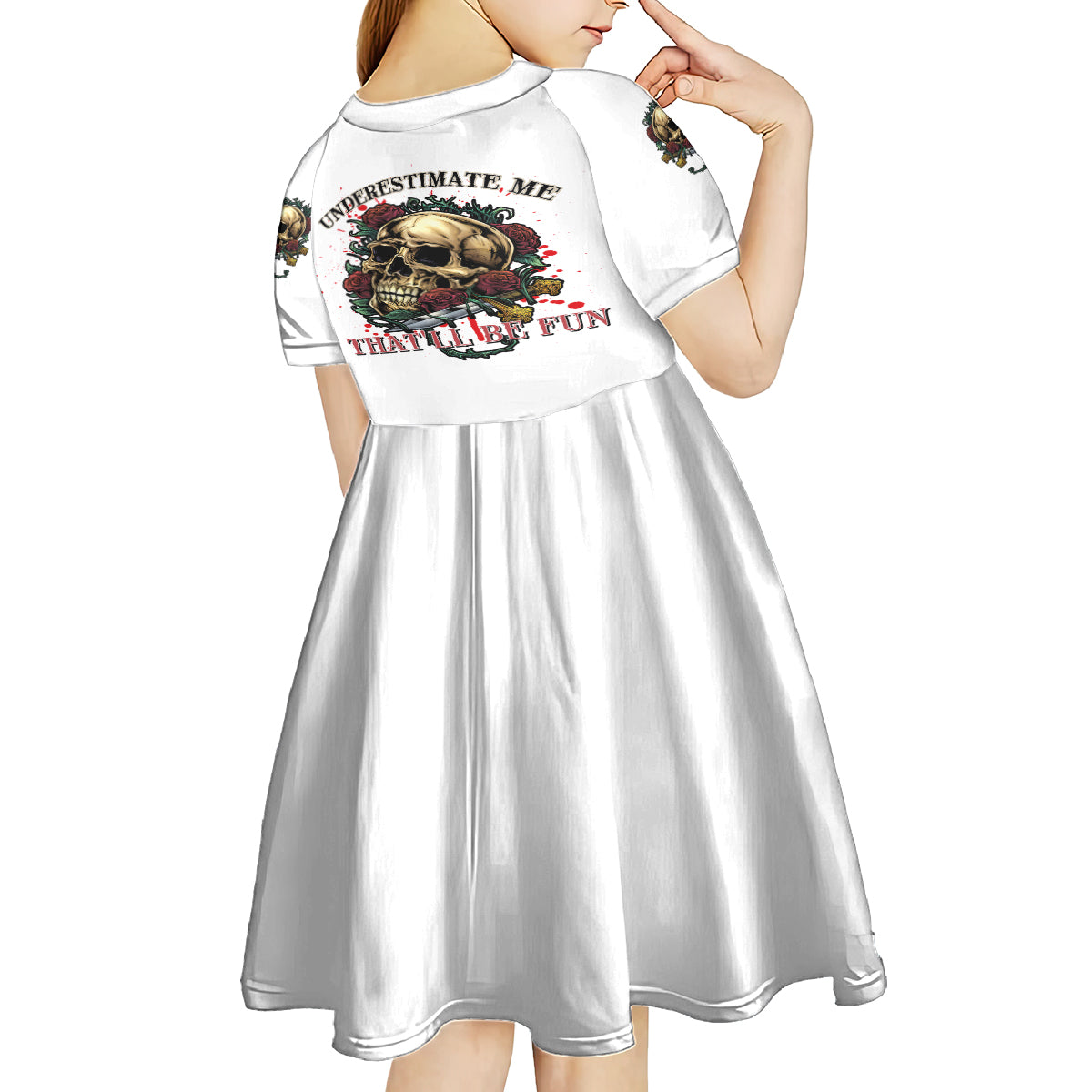 Underestimate Me That'll Be Fun Kid Short Sleeve Dress - Wonder Print Shop