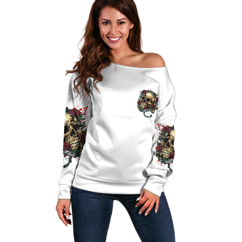 Underestimate Me That'll Be Fun Off Shoulder Sweater - Wonder Print Shop