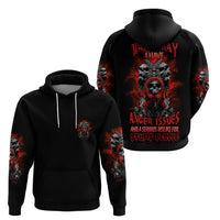 Walk Away I Have Anger Issues Skull Hoodie - Wonder Print Shop