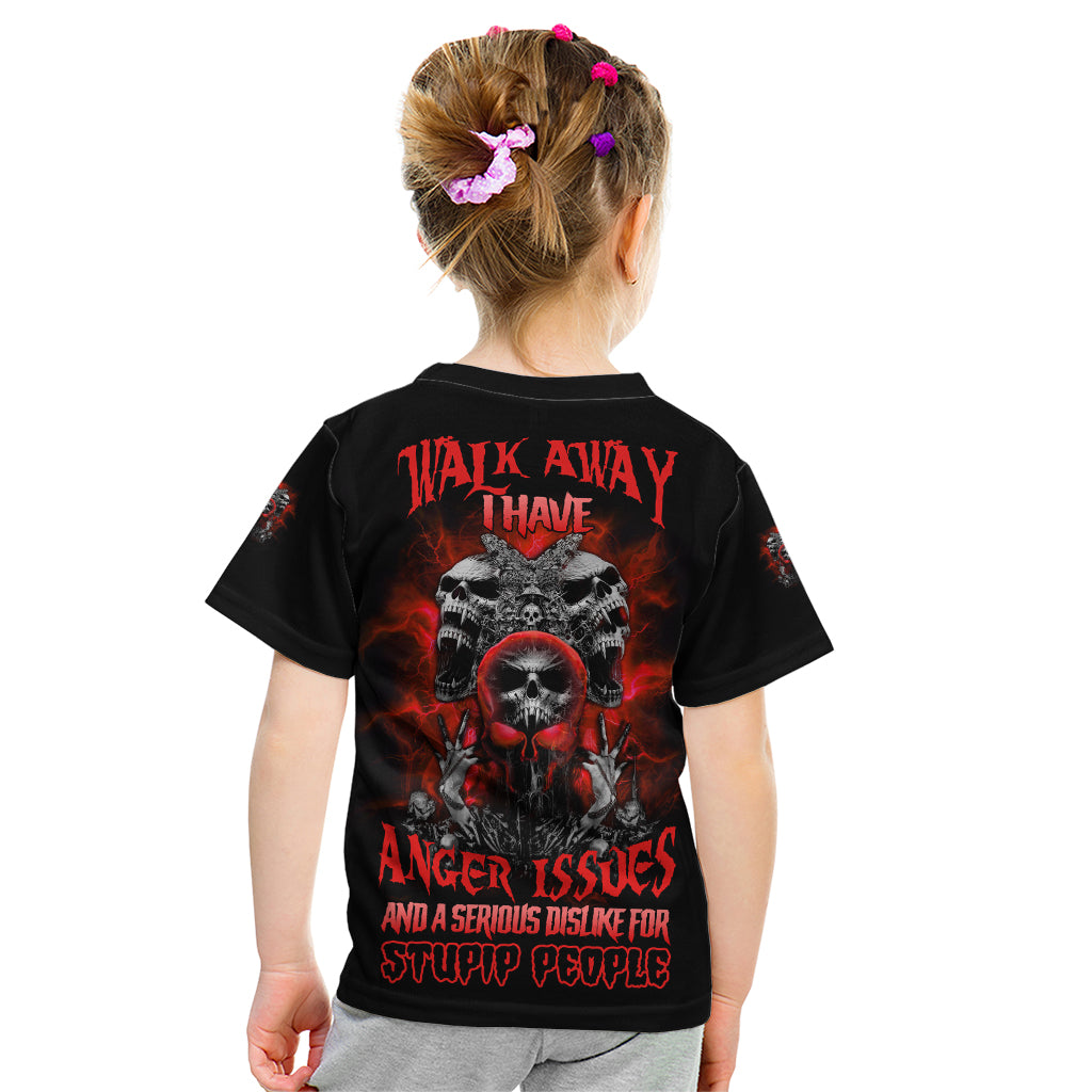 Walk Away I Have Anger Issues Skull Kid T Shirt - Wonder Print Shop