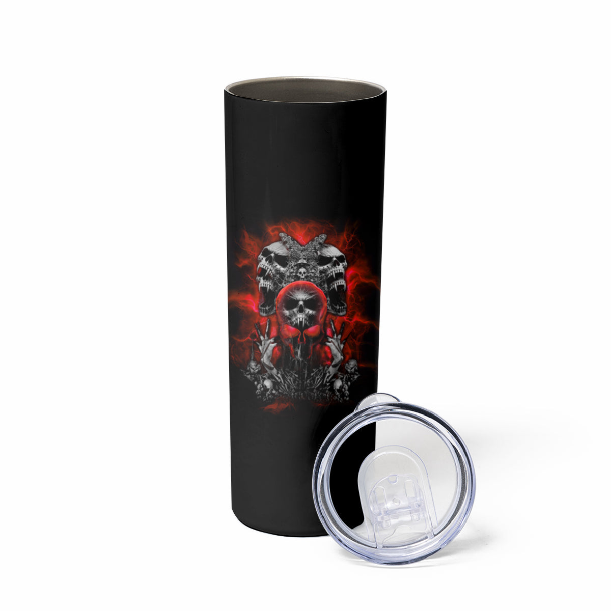 Walk Away I Have Anger Issues Skull Skinny Tumbler - Wonder Print Shop