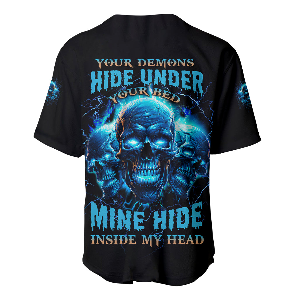 Your Demons Hide Under Your Bed Baseball Jersey - Wonder Print Shop