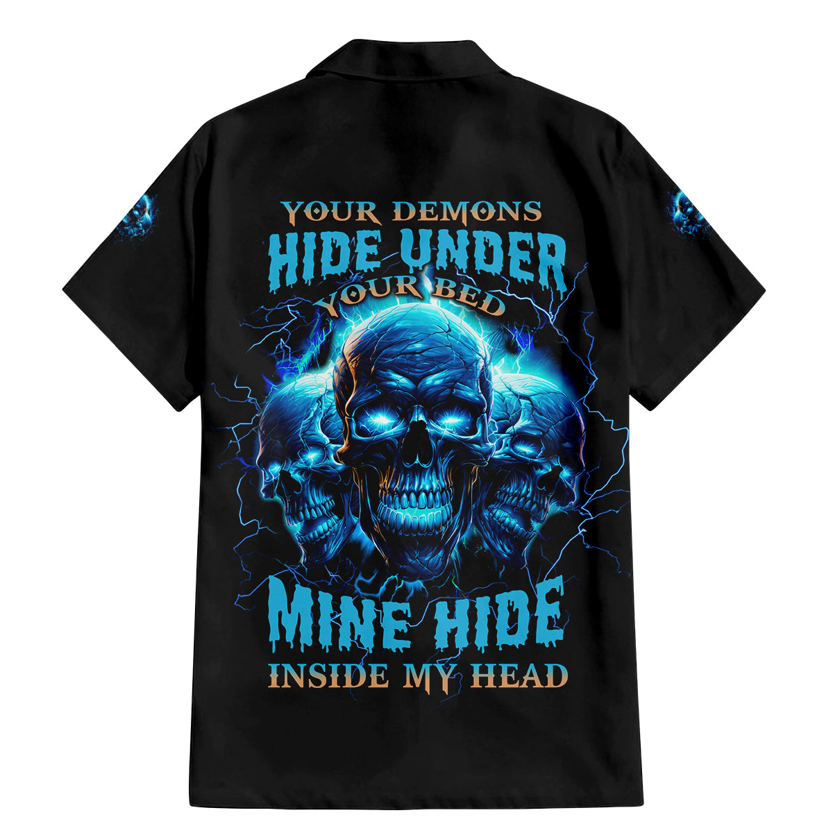 Your Demons Hide Under Your Bed Family Matching Mermaid Dress and Hawaiian Shirt - Wonder Print Shop