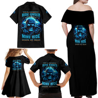 Your Demons Hide Under Your Bed Family Matching Off Shoulder Maxi Dress and Hawaiian Shirt - Wonder Print Shop