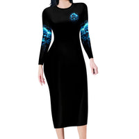 Your Demons Hide Under Your Bed Long Sleeve Bodycon Dress - Wonder Print Shop