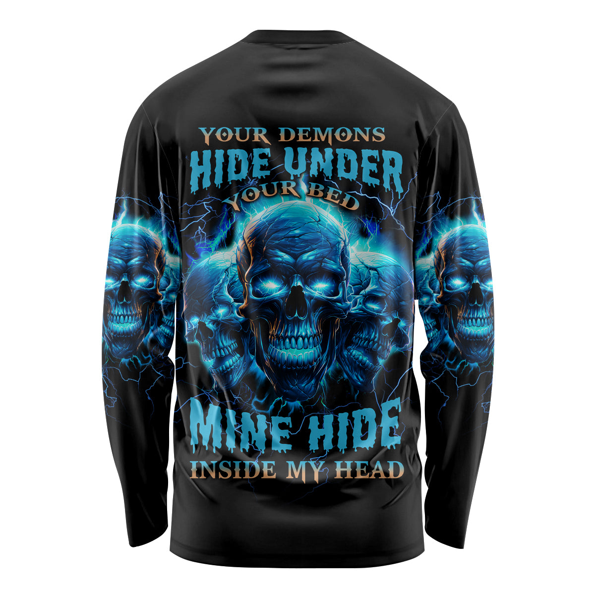 Your Demons Hide Under Your Bed Long Sleeve Shirt - Wonder Print Shop
