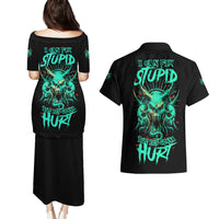 I Can Fix Stupid But It's Gonna Hurt Couples Matching Puletasi Dress and Hawaiian Shirt - Wonder Print Shop