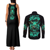 I Can Fix Stupid But It's Gonna Hurt Couples Matching Tank Maxi Dress and Long Sleeve Button Shirt - Wonder Print Shop