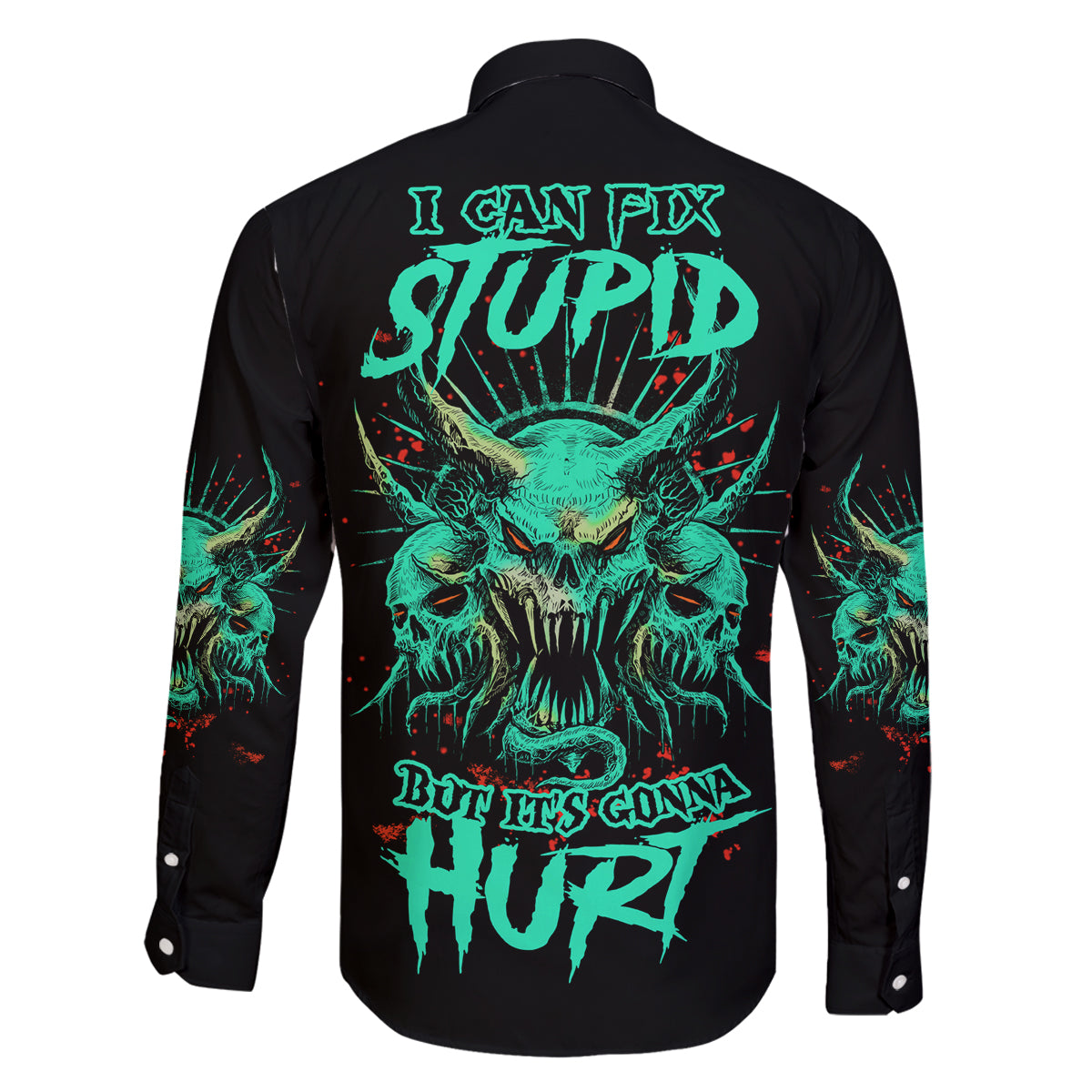 I Can Fix Stupid But It's Gonna Hurt Family Matching Puletasi Dress and Hawaiian Shirt - Wonder Print Shop