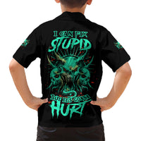 I Can Fix Stupid But It's Gonna Hurt Family Matching Short Sleeve Bodycon Dress and Hawaiian Shirt - Wonder Print Shop