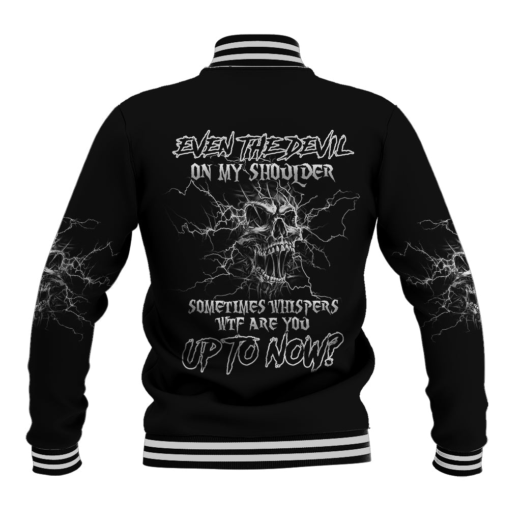 Even The Devil On My Shoulder Baseball Jacket - Wonder Print Shop