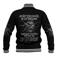 Even The Devil On My Shoulder Baseball Jacket - Wonder Print Shop