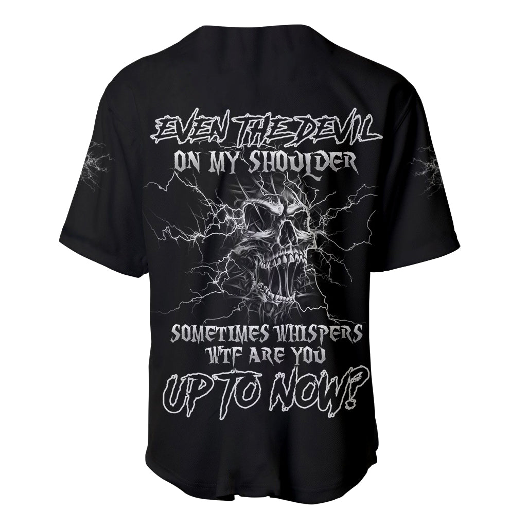 Even The Devil On My Shoulder Baseball Jersey - Wonder Print Shop