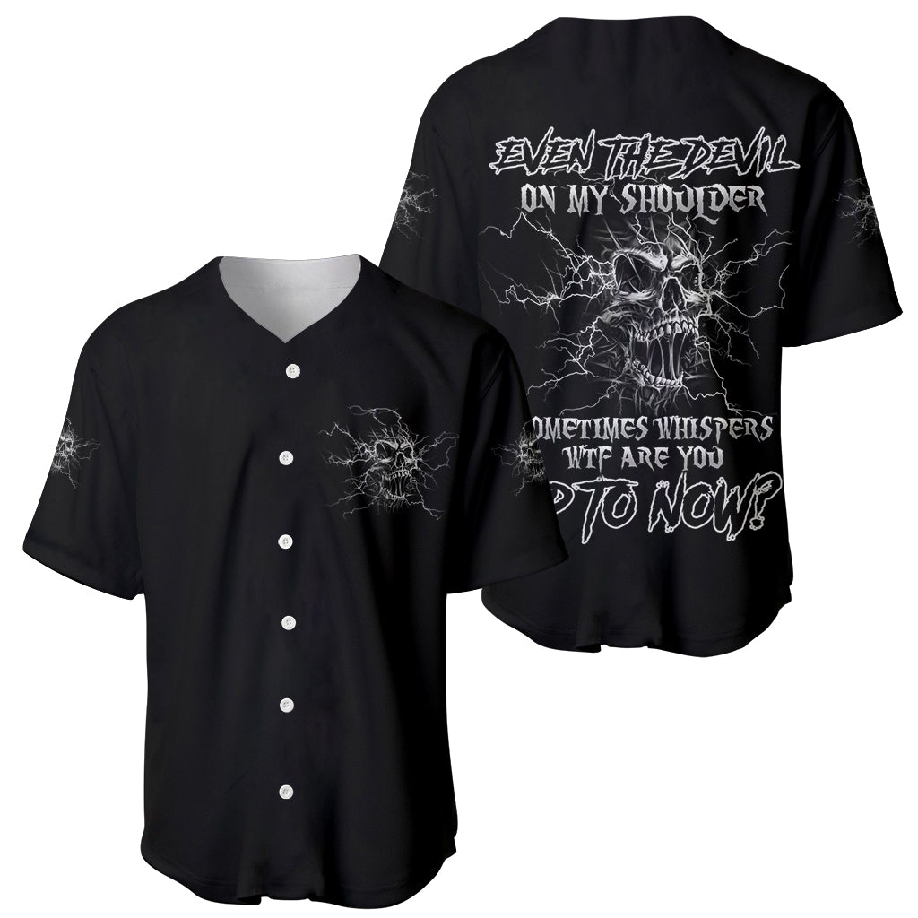 Even The Devil On My Shoulder Baseball Jersey - Wonder Print Shop
