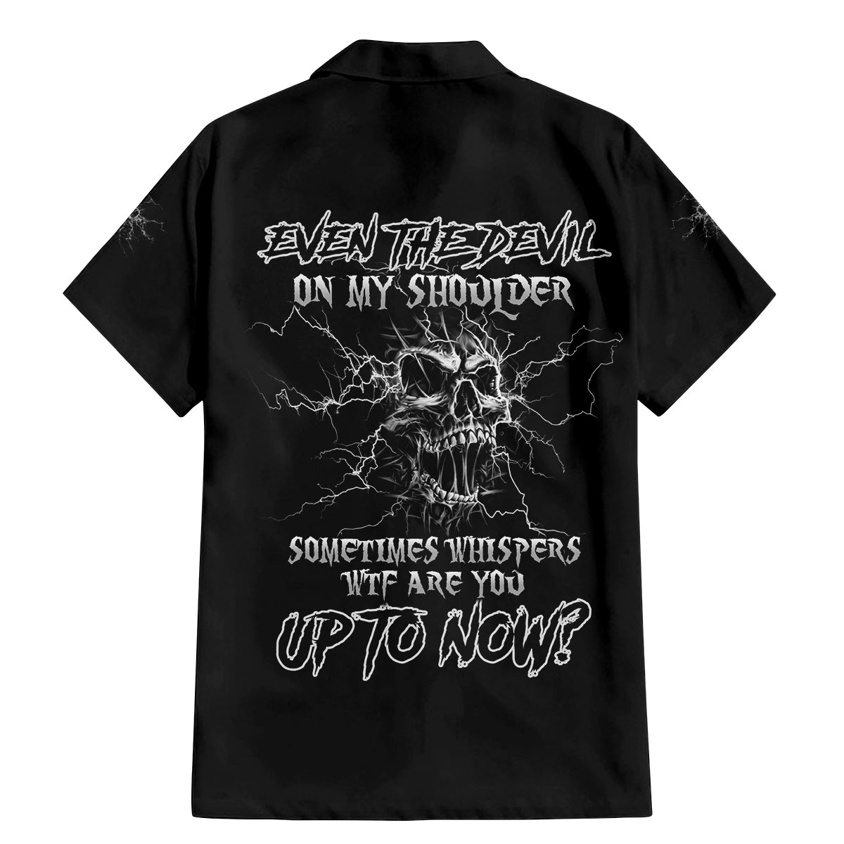 Even The Devil On My Shoulder Family Matching Mermaid Dress and Hawaiian Shirt - Wonder Print Shop