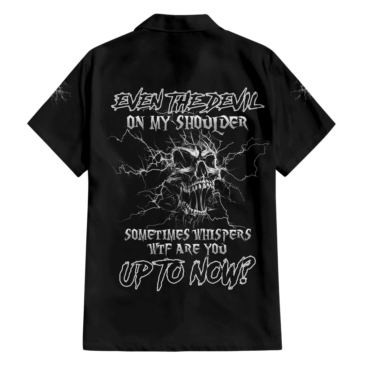 Even The Devil On My Shoulder Family Matching Short Sleeve Bodycon Dress and Hawaiian Shirt - Wonder Print Shop
