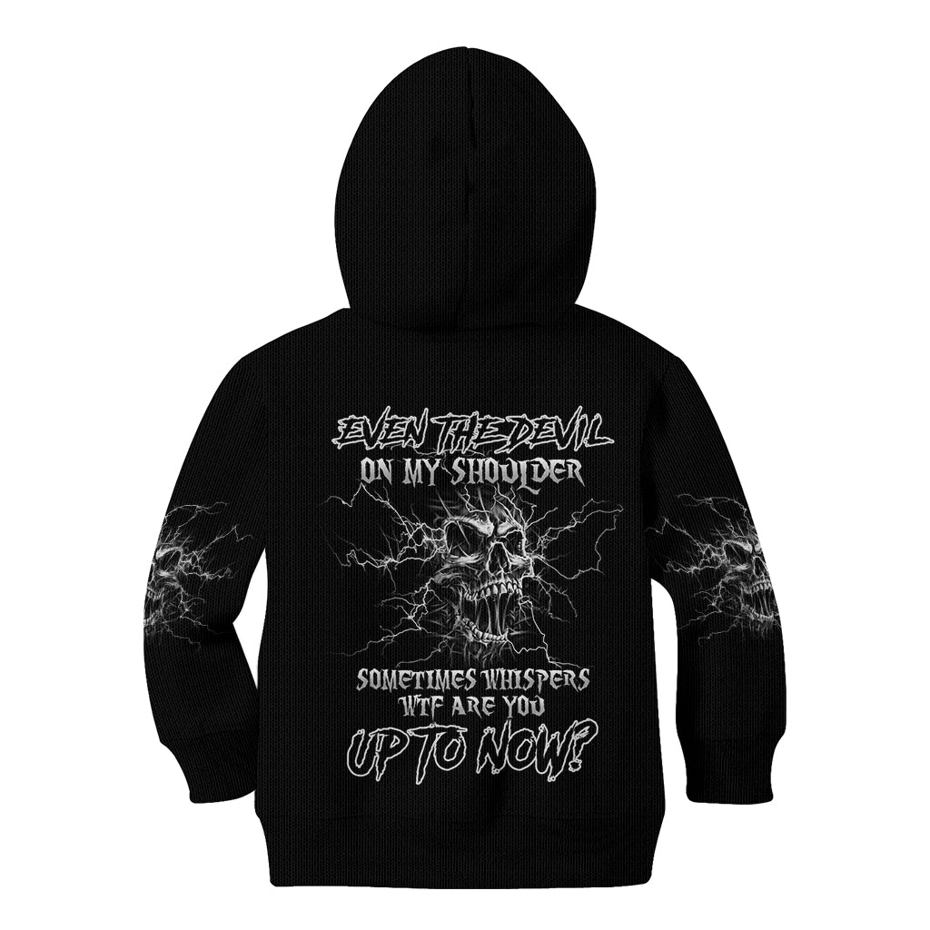 Even The Devil On My Shoulder Kid Hoodie - Wonder Print Shop