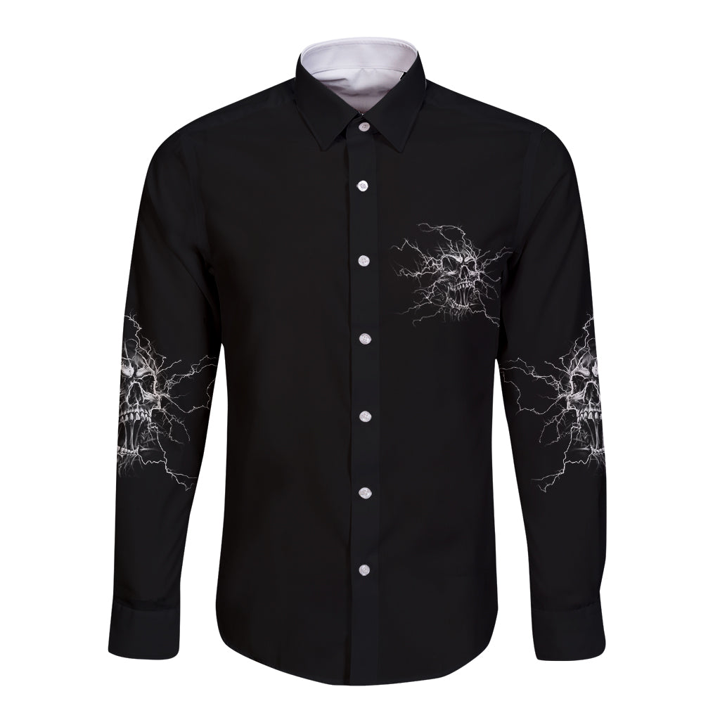 Even The Devil On My Shoulder Long Sleeve Button Shirt - Wonder Print Shop