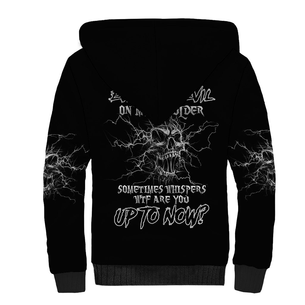 Even The Devil On My Shoulder Sherpa Hoodie - Wonder Print Shop