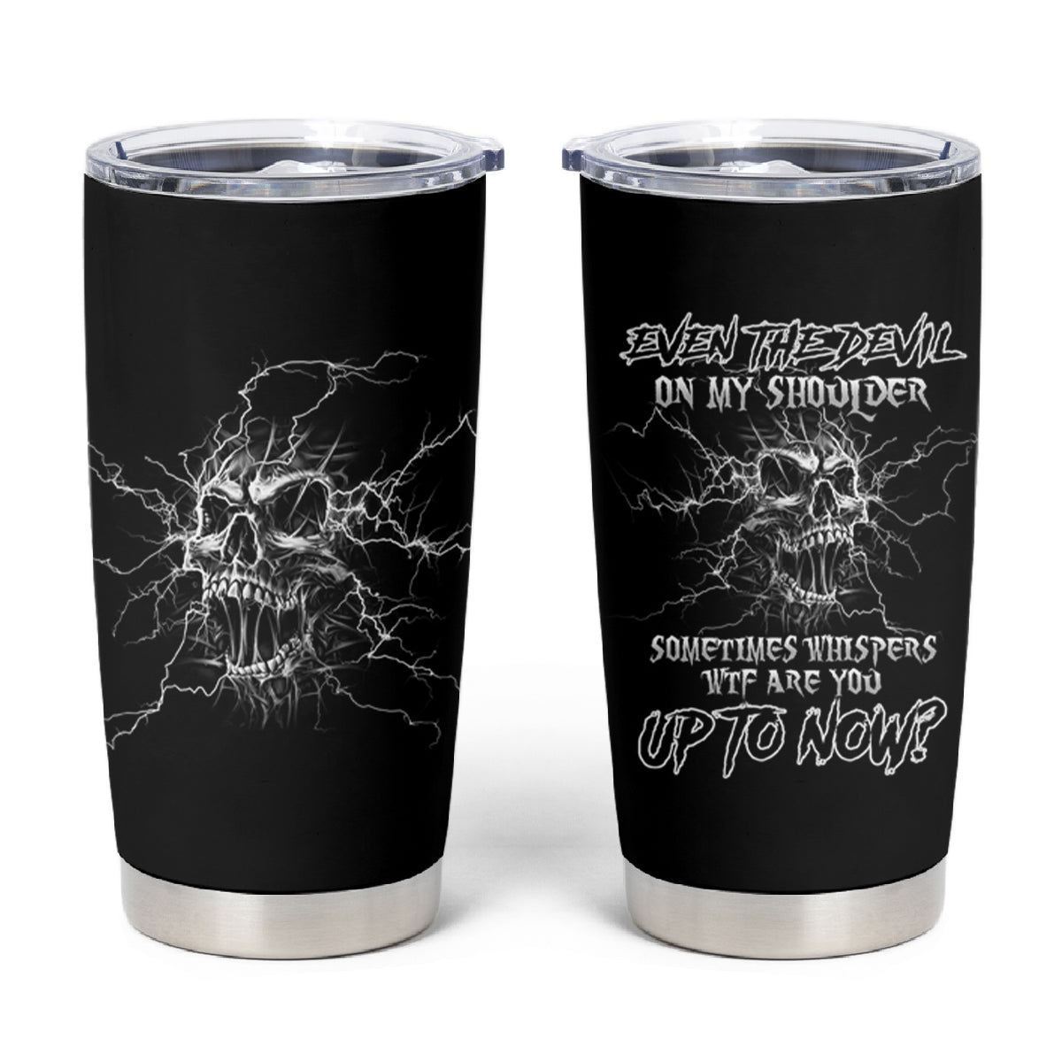 Even The Devil On My Shoulder Tumbler Cup - Wonder Print Shop