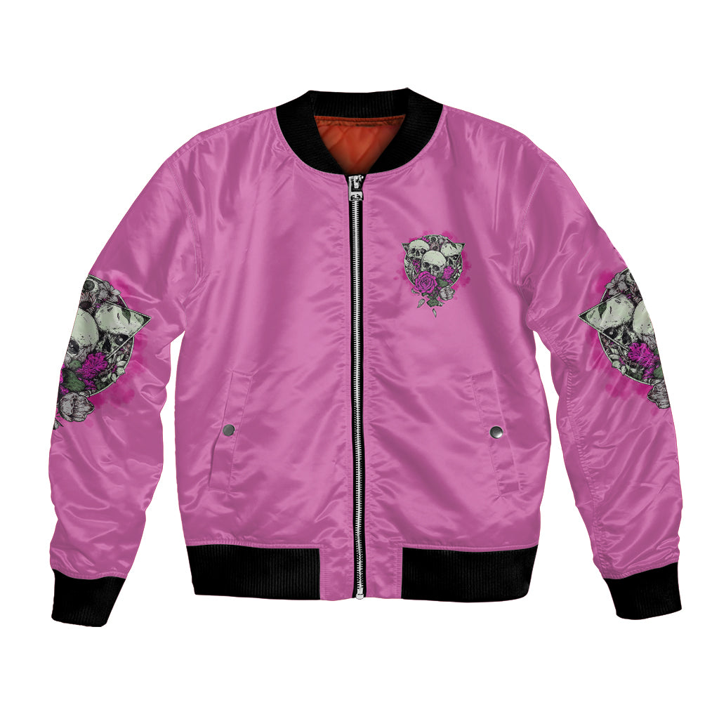 Stuck Between Idk Idc And IDGAF Pink Bomber Jacket - Wonder Print Shop