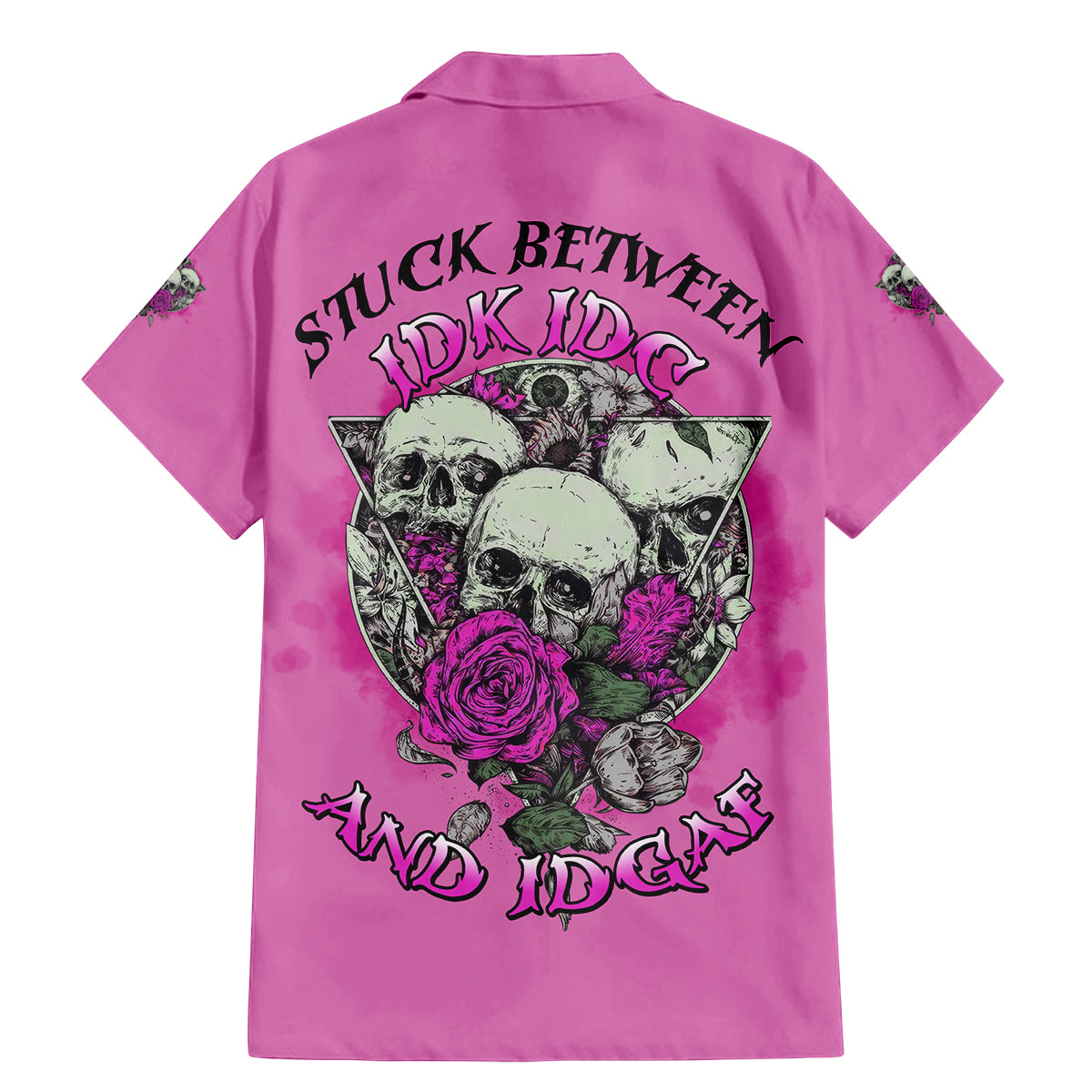 Stuck Between Idk Idc And IDGAF Pink Family Matching Mermaid Dress and Hawaiian Shirt - Wonder Print Shop