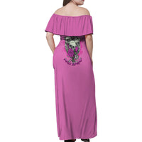 Stuck Between Idk Idc And IDGAF Pink Family Matching Off Shoulder Maxi Dress and Hawaiian Shirt - Wonder Print Shop