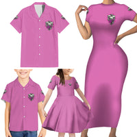 Stuck Between Idk Idc And IDGAF Pink Family Matching Short Sleeve Bodycon Dress and Hawaiian Shirt - Wonder Print Shop