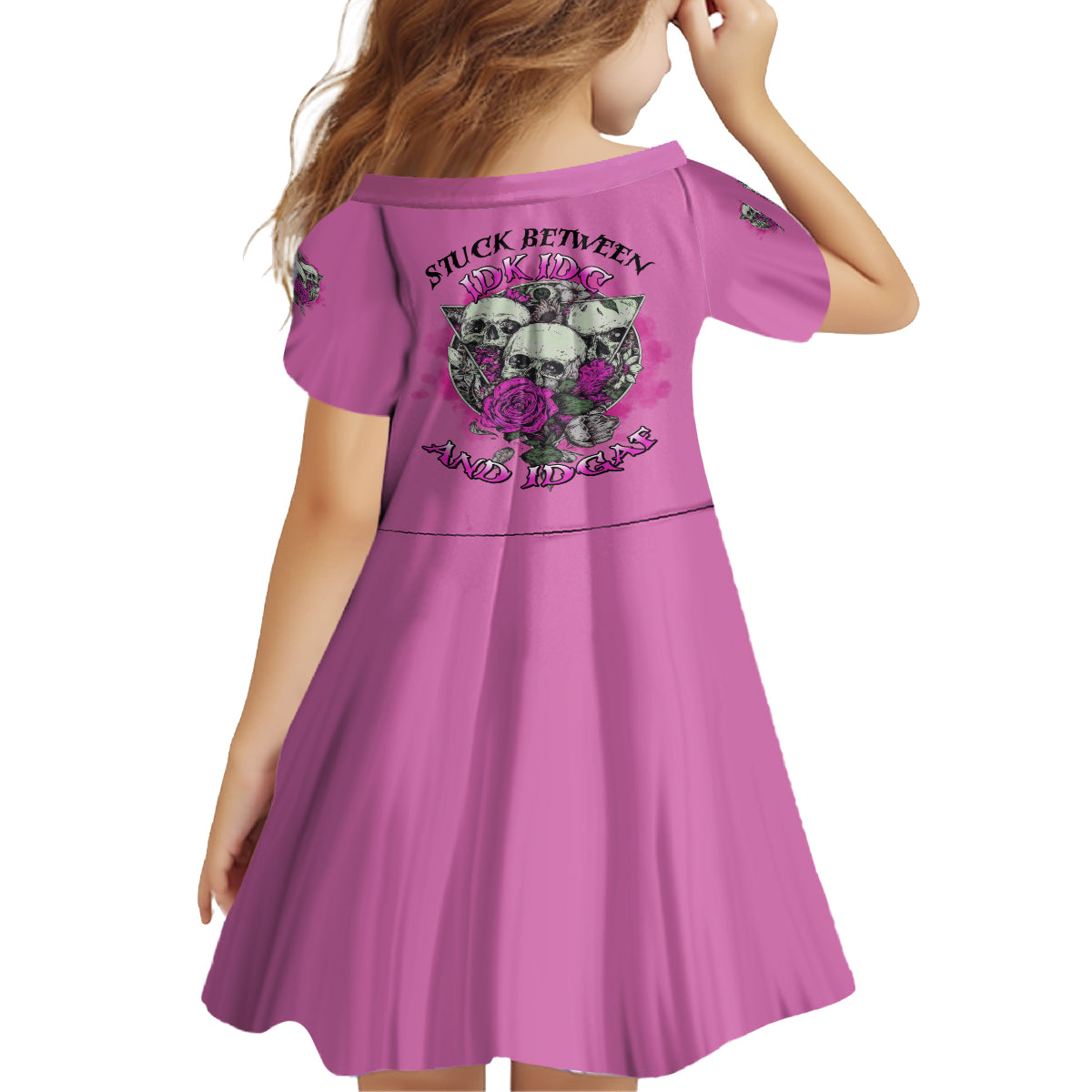 Stuck Between Idk Idc And IDGAF Pink Family Matching Tank Maxi Dress and Hawaiian Shirt - Wonder Print Shop