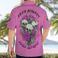 Stuck Between Idk Idc And IDGAF Pink Hawaiian Shirt - Wonder Print Shop
