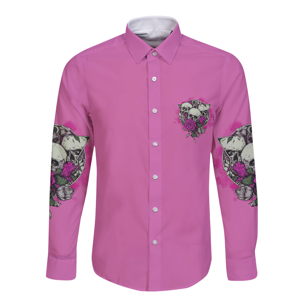 Stuck Between Idk Idc And IDGAF Pink Long Sleeve Button Shirt - Wonder Print Shop