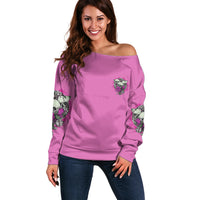 Stuck Between Idk Idc And IDGAF Pink Off Shoulder Sweater - Wonder Print Shop