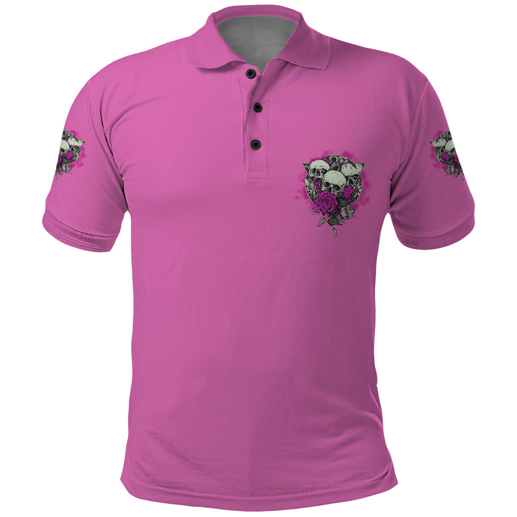Stuck Between Idk Idc And IDGAF Pink Polo Shirt - Wonder Print Shop