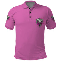 Stuck Between Idk Idc And IDGAF Pink Polo Shirt - Wonder Print Shop